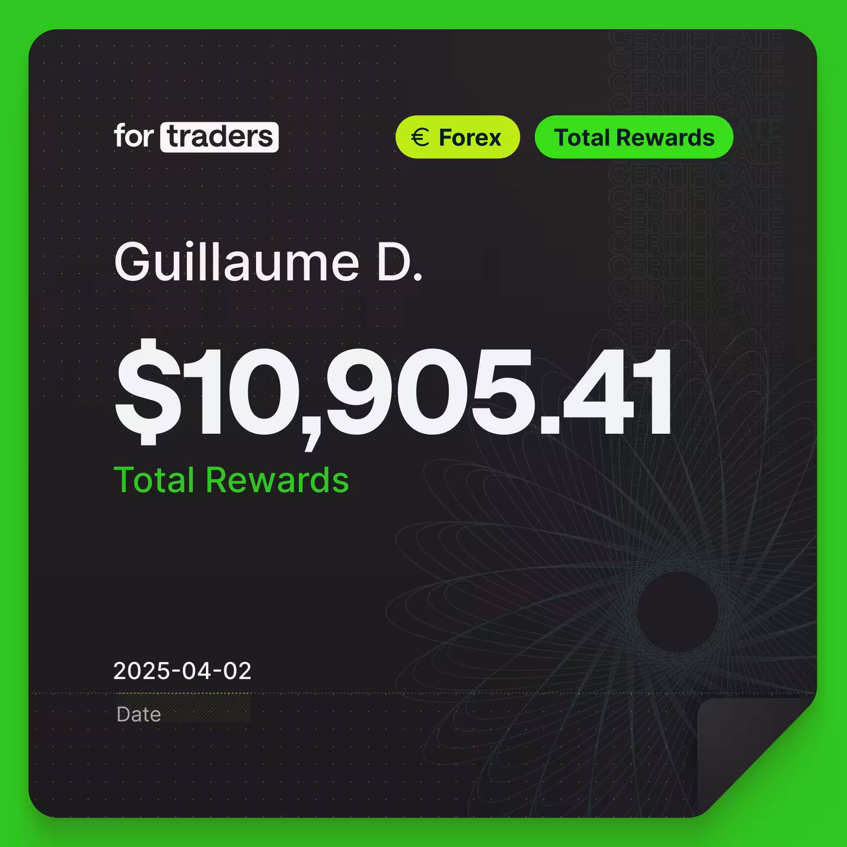 Guillaume payout certificate