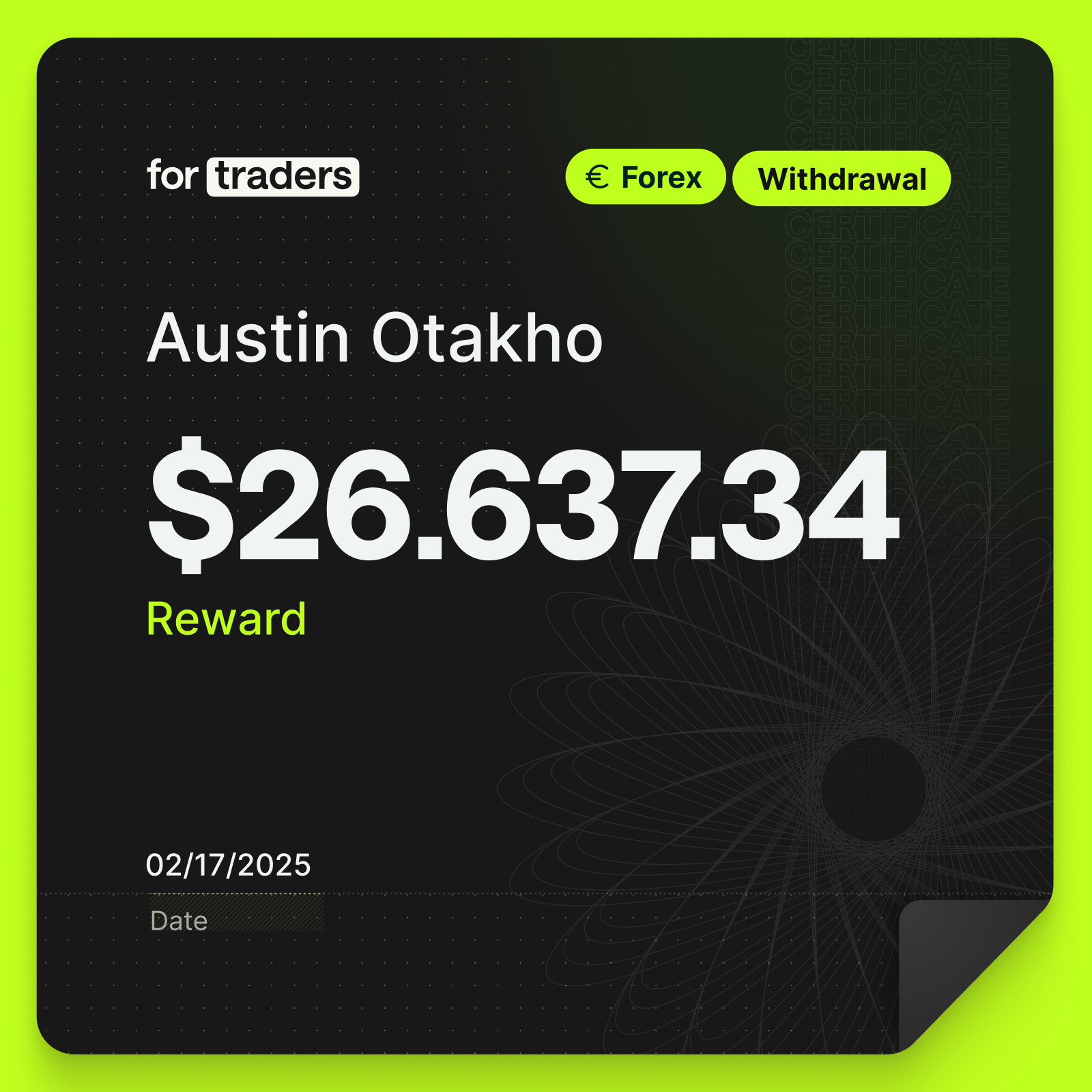 Austin payout certificate