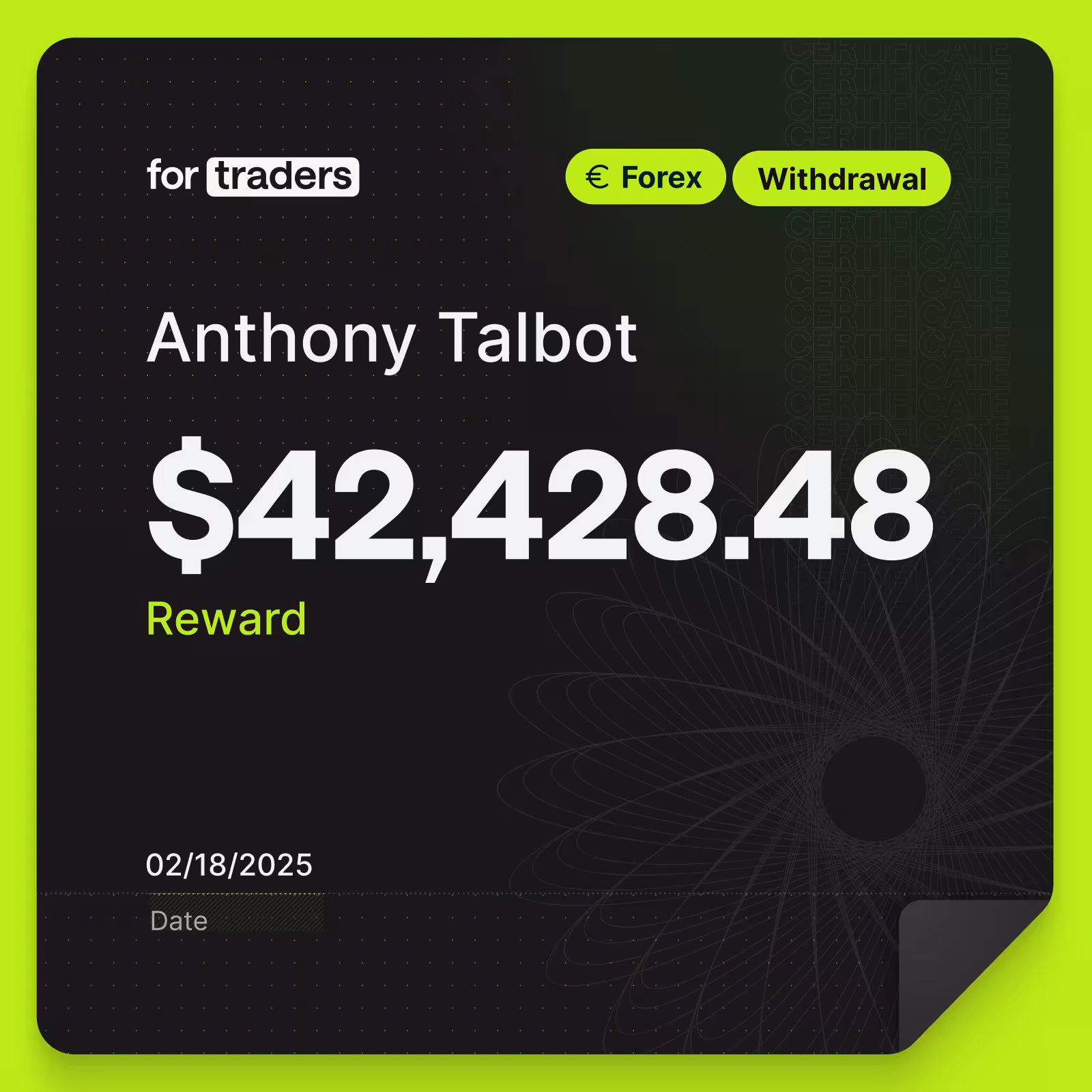 Anthony reward certificate
