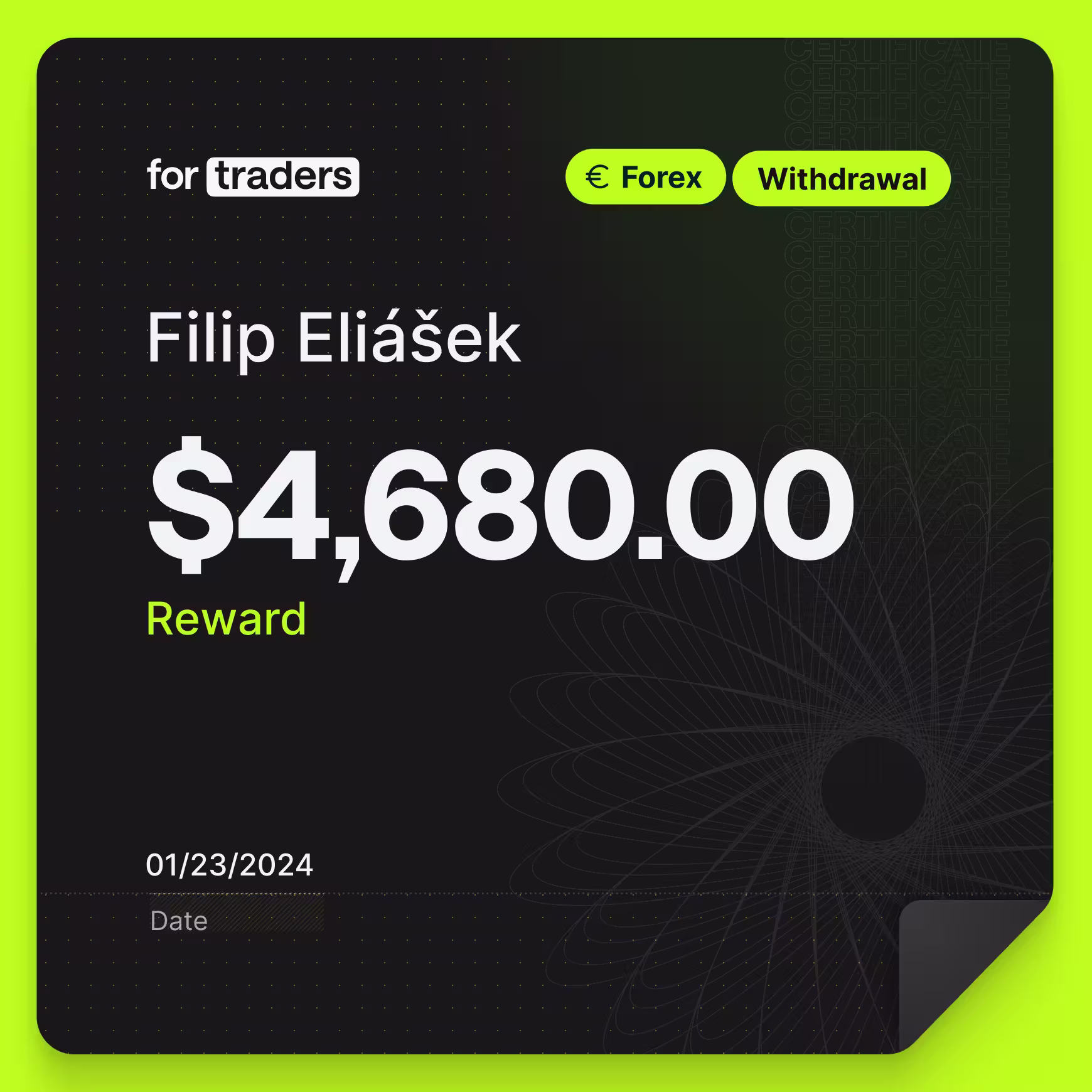 Filip reward certificate