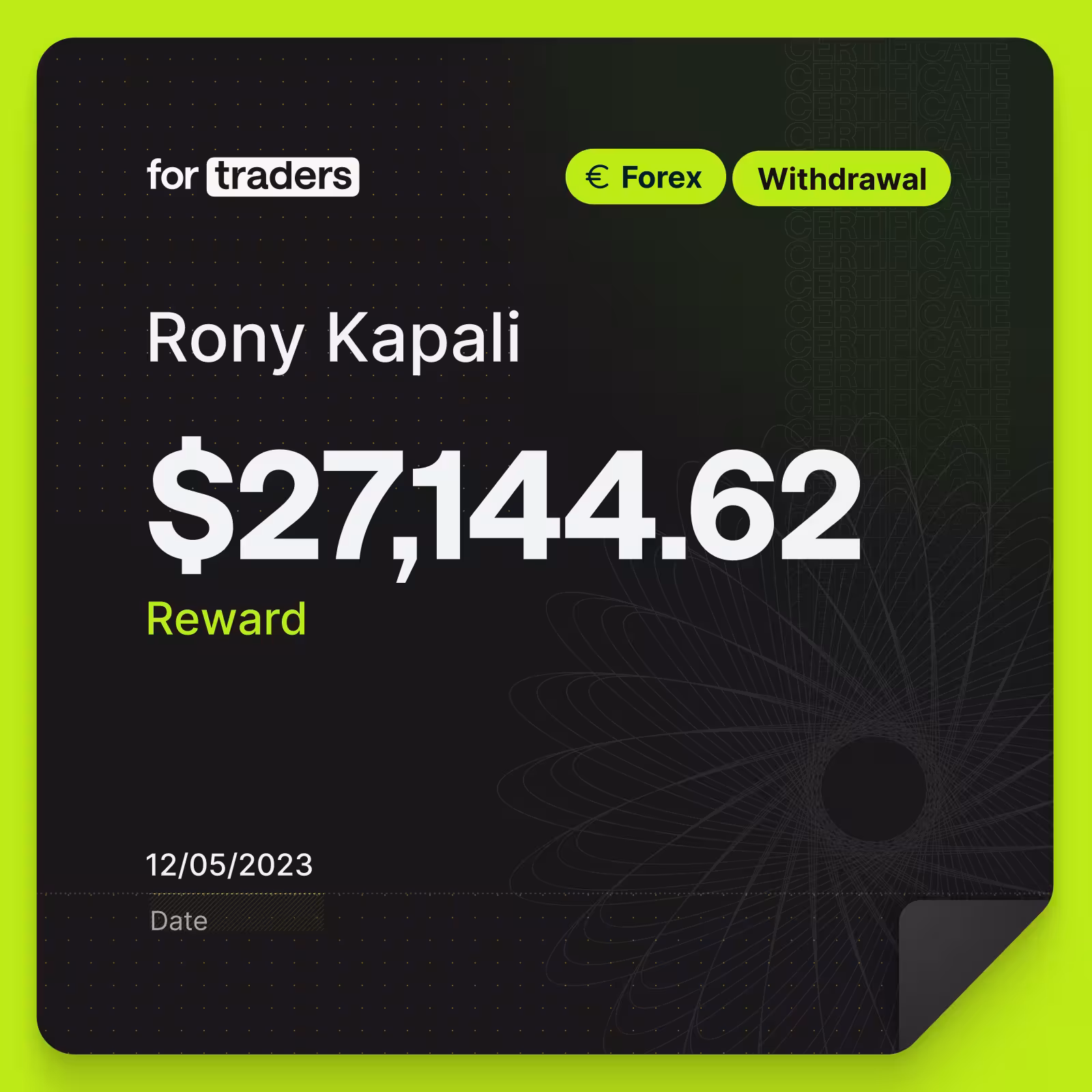 Rony reward certificate