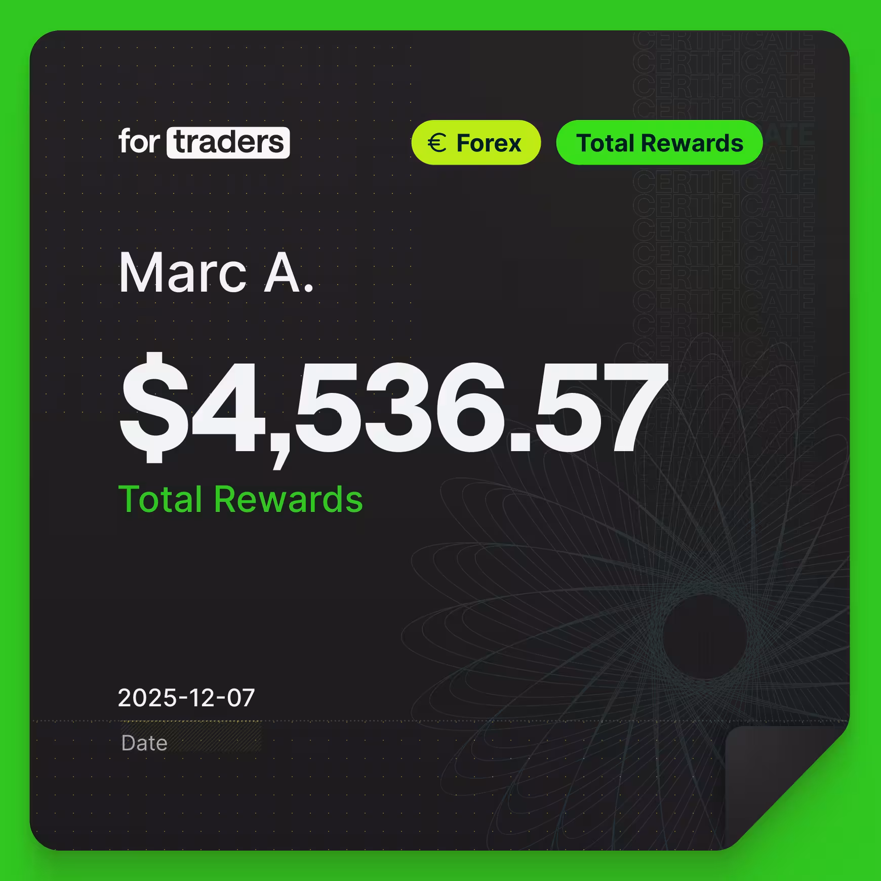Marc reward certificate