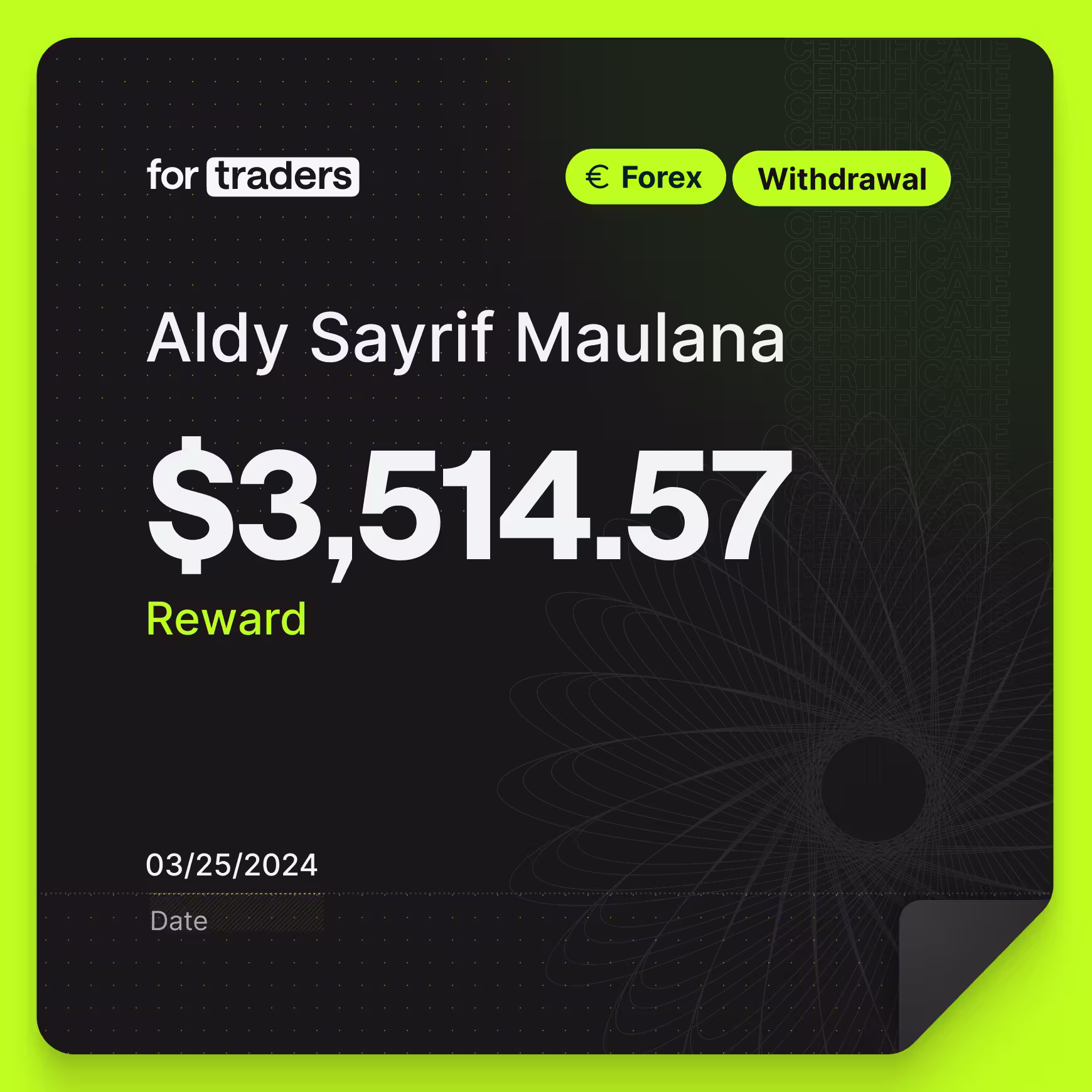 Aldy reward certificate