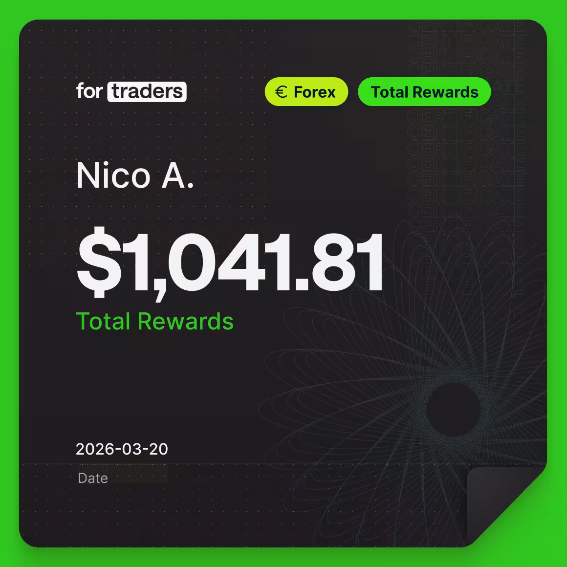 Nico reward certificate